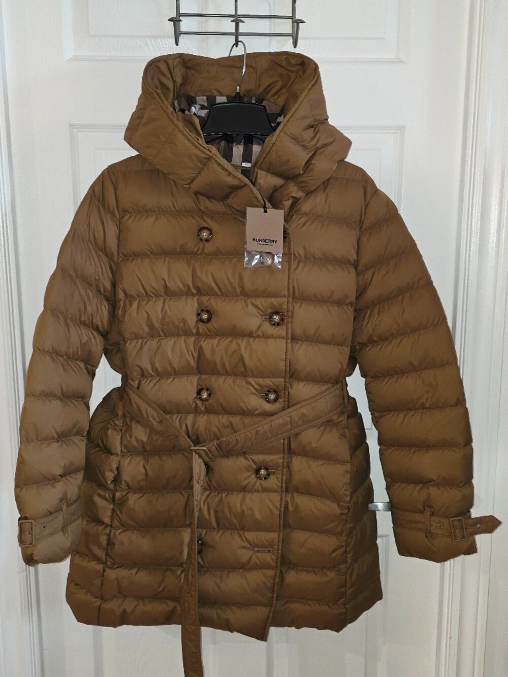 Burberry Hooded Double-Breasted Down Puffer Coat